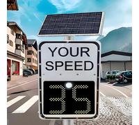ksxnkhk Radar Speed Limit Sign LED Display,Traffic Feedback Warning Board,Solar Detection Signs 20''×27''/24''×35'',Applicable to Highways,Speed-Limit Roads 2DigitDisplay-50×70cm/20×27in