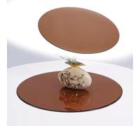 ksxnkhk Replacement Round Glass Table Top 15" 20" 30" 36" 39" 40" Tempered 1/4" Thick Brown Tabletop Easy to Clean(45cm(18in))