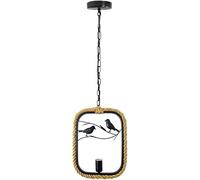 ksxnkhk Retro Style Industrial Hanging Light V-intage Hemp Rope Pendant Light Fixture 1 Light Rustic Woven Hanging Lamp Adjustable Hemp Rope Light for Kitchen Island Living Room Chandelier