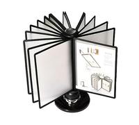 ksxnkhk Rotating Desk Reference Organizer - Deluxe Catalog Display Rack, 20 Double-Sided Panels, File for Desk, A4 Letter-Size, Dining Room Product Price List