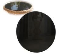 ksxnkhk Round Replacement Tempered Glass Table Top Black, 17in 20in 28in 36in 40in Top, Tabletop 5/16" Thick(43cm(17in))