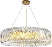 ksxnkhk Semi Flush Ceiling Lights, Crystal Chandelier Post Modern Round Stainless Steel Glass Design Chandelier Lighting Glossy Hanging Fixtures Hallway