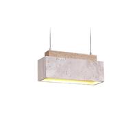 ksxnkhk Simple and creative solid wood beige marble square chandelier led bedroom desk bedside living room decorative hanging light LED light source chandelier modern minimalist home light