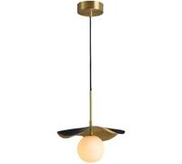 ksxnkhk Simple Creative Copper Art Lotus Leaf Yellow Travertine Orb Pendant Lightled Bedroom Living Room Dining Room Bedside Decoration Hanging Lamp LEDG9 Light Source Chandeliers Modern S