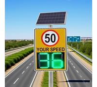 ksxnkhk Solar Powered LED Radar Feedback Sign,Radar Speed Signs,Flashing Limit Indicator,LED Sign,Aluminum Display Road Warning Board, High Brightness Reflective,60x90