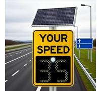 ksxnkhk Solar Powered Speed Limit Radar Sign,Radar Feedback Sign,Road Warning Sign LED Display,High Brightness Reflective Adjustable Maximumspeedlimit25