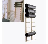 ksxnkhk Solid Wood Wall Mount Yoga Mat Holder 2-9 Layer, Black White Gold Foam Roller Storage Rack For Gym 16-61 In, Shelfs 1 2 3 4 Pcs