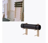 ksxnkhk Solid Wood Wall Mount Yoga Mat Holder 2-9 Layer, Black White Gold Foam Roller Storage Rack For Gym 16-61 In, Shelfs 1 2 3 4 Pcs