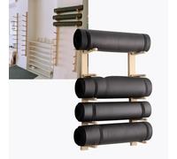 ksxnkhk Solid Wood Wall Mount Yoga Mat Holder 2-9 Layer, Black White Gold Foam Roller Storage Rack For Gym 16-61 In, Shelfs 1 2 3 4 Pcs