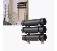 ksxnkhk Solid Wood Wall Mount Yoga Mat Holder 2-9 Layer, Black White Gold Foam Roller Storage Rack For Gym 16-61 In, Shelfs 1 2 3 4 Pcs