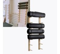 ksxnkhk Solid Wood Wall Mount Yoga Mat Holder 2-9 Layer, Black White Gold Foam Roller Storage Rack For Gym 16-61 In, Shelfs 1 2 3 4 Pcs