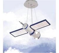 ksxnkhk Space Ship Decoration Chandelier Compatible with Boys Bedroom Astronaut Space Satellites Pendant Light - Modern Dimmable LED Ceiling Chandelier,Charming Lighting