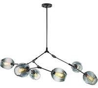 ksxnkhk Sputnik Molecules Chandeliers, E27 Vintage Industrial Branches Adjustable Chandelier Lighting with Handblown Glass Globe Lampshade-Golden-5 Lights Smoke Gray,Size Name:Transparent