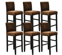 ksxnkhk Stretch Bar Stool Covers, Velvet Barstool Covers Soft Nonslip Chair Removable Washable Pub Counter Covers-Brown-Set of 6
