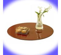 ksxnkhk Tempered Glass Round Table Top 1/4" Thick 15-40inch Brown Dining Tabletop Protector(70cm(28in))