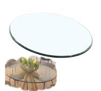 ksxnkhk Transparent 30in Round Glass Table Top Replacement Tempered Dining 1/4" Thick Clear for Patio Kitchen(55cm(22in))