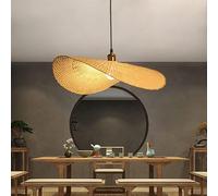 ksxnkhk Ultra Thin Pastoral Style Hanging Lamp Rattan Handwoven Pendant Lamp Natural Wicker Finish E27 V-intage Hanging Lights Tea Room Bedroom Lamps,Chandelier