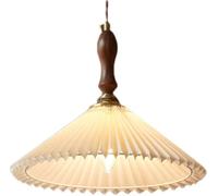 ksxnkhk V-intage Pleated Fabric Fine Chandelier Restaurant Dining Table Log Brass Lighting Fixtures Japanese Light Luxury Art Lighting Adjustable Hanging Lamp,Chandelier Lamp