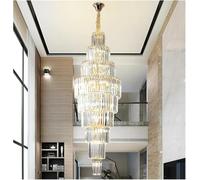 ksxnkhk - Villa Crystal Pendant Light Lobby Large Chandelier Loft Light Luxury Hollow Revolving Long Chandelier