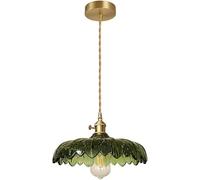 ksxnkhk Vintage Industrial Glass Pendant Ceiling Chandelier Lighting With Green Brass Finish For Living Room Dining Bedroom Kitchen Island Bar Counter