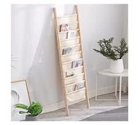 ksxnkhk Wall Magazine Rack, Wood Frame, Ultra-Slim Narrow Space Newspaper/Brochure/Document Organizer with 8/10 Linen Pockets (with 10 Pockets)
