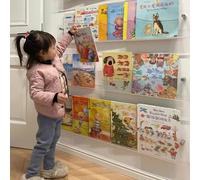 ksxnkhk Wall Mount Rack Acrylic Magazine Holder Literature Display Clear, 3 Pack Office School Hanging Book Brochure Shelf, Decorative File Holders 40 50 60 70 80 90 100 110 120 CM ( Color