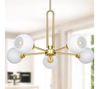 ksxnkhk Watch accessories winder Globe Chandelier Pendant Lighting, Gold Large Semi-Flush Ceiling with Clear Glass, Dining Light Fixture for Room