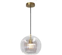 ksxnkhk Western Restaurant Dining Table Bar,Creative Individual Double-Glazed Chandeliers,Modern Designer Bronze Ball Chandeliers,E27 Nordic Brass Glass Jellyfish Chandeliers-Copper 15cm