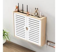 ksxnkhk WiFi Router Hidden Box, Wall Mounted Storage Cabinet, Box Hider Shelves for Wall, Office and Home(37x10x33cm/14.6x3.9x13in)