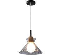 ksxnkhk Wood Finish Chandelier Minimalist Glass Pendant Light Adjustable height Bedside Lighting Hanging Lamp for Kitchen Island Entryway Dining Room Study Room Living room Bedroom Bar(B)