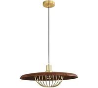 ksxnkhk Wood Pendant Light Easy-to-Assemble Ceiling Chandelier Modern Hanging Lamp Lighting Fixture for Dining Kitchen Bedroom Living Room Adjustable Cord Uses Standard E27 Bulb(Walnut Col