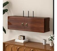 ksxnkhk Wooden WallMounted WiFi Router Hidden Storage Box Power Strip Shelf, Cabinet, Modem and Cable Management Hider Organizer(Brown,60cm/23.6in)