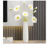 KSYGINXD White Floor Vase 18 Inches Tall, Decorative Table Ceramic Vase for Living Room, Stable Flower Holder with Pineapple Shaped Texture for Home Décor Dried Flower Arrangement Housewarming Office