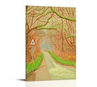 KSYWVCSO David Hockney The Arrival of Spring Posters Canvas Aesthetic Wall Art Modern Home Decor for Bedroom Living Room 20x30inch(50x75cm) Frame-style