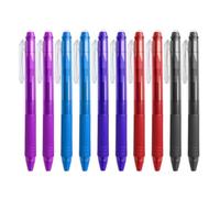 Ksywydu 10 Pcs Erasable Pens, 0.7mm Rub Out Pens with Eraser, Colour Writing Set with Built In Erasers, Friction Ink Gel Pen Smooth Writing Heat Sensitive for Students Adults School Office Stationery
