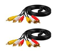 Ksywydu 2PCS 3 RCA Phono Male to 3 Phono Male Cable, Triple RCA Plug AV TV Audio Composite Video Cable 1.5 Meter (4.92 ft) for DVD Players, VCRs, Game Consoles, and Home Entertainment Systems