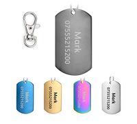 KSZ Stainless Steel Pet Id Tags Personalized Customized cat and Dog Tags Engraved Front/Back For With Different Shapes color (black, rectangle)