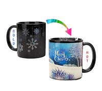 KSZNZB Christmas Coffee Mug Magic Heat Changing Mug 12 oz Color Changing Mug Heat Sensitive Mug with Gift Box Holiday Coffee Mug christmas mugs for Women,Men,Kid (Xmas Snowman blue B)