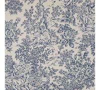 Kt KILOtela Canvas Print Fabric by Meters - Width 280 cm - Choice length 50 in 50 cm | Romantic. Toile de Jouy - Blue, Ecru