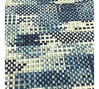 Kt KILOtela - Canvas Print Fabric, Decoration, Cushions, Upholstery, 100 cm Length x 280 cm Width | Geometric, Wicker - Blue ─ 1 meter