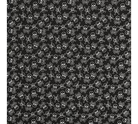 Kt KILOtela - Cotton Patchwork Fabric, Digital Print, Sewing, Crafts, 150 cm Wide, Choice of 50 in 50 cm, Pirate Small Skulls, Black, White