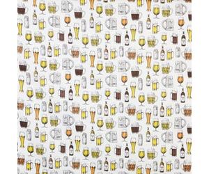 Kt KILOtela - Cotton Patchwork Fabric, Digital Printing, Sewing, Crafts, 140 cm Width, Choice of 50 in 50 cm, Beer, Yellow, White