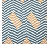 Kt KILOtela - Digital Printed Canvas Duck Fabric, Organic Cotton, Upholstery, Accent Pillows, Handbags, Draperies, 1 Yard, 36" Length x 110" Width, Set, Geometric, Greyish Blue, Mustard