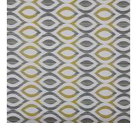 Kt KILOtela - Digital Printed Canvas Duck Fabric, Upholstery, Headboards, Accent Pillows, Handbags, Tote Bags, Aprons, Drapery, 100 cm Length x 280 cm Width, Geometric, Yellow, Grey - 1 metre
