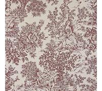 Kt KILOtela Printed Canvas Duck Fabric, Upholstering Furniture, Headboards, Accent Pillows, Handbags, Tote Bags, Draperies, 100 cm Length x 280 cm Width, Romantic Toile de Jouy, Maroon, Ecru ─ 1 metre