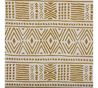 Kt KILOtela - Printed Canvas Fabric - 100 cm Length x 280 cm Width | Ethnic Geometric - Mustard, White ─ 1 Metre