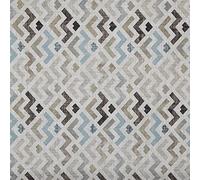 Kt KILOtela Printed Canvas Fabric, Cotton, 50% Polyester, Zigzag, Aquamarine, 100 x 280 cm