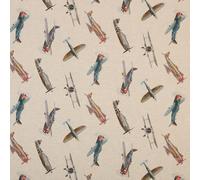 Kt KILOtela - Printed Canvas Fabric, Decoration, Upholstery, Cushions, Curtains, Bedspreads, Bags, Tablecloths, 300 cm Length x 280 cm Width, Planes, Multicoloured, Beige - 3 m