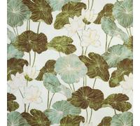Kt KILOtela - Printed Canvas Fabric, Decoration, Upholstery, Cushions, Curtains, Bedspreads, Bags, Tablecloths, Crafts, 100 cm Length x 280 cm Wide, Nufar Jade, Nanulfar, Green, 1 Metre