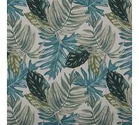 Kt KILOtela - Printed Canvas Fabric, Oeko-Tex Certified 80% Cotton 15% Polyester, Versatile for DIY & Upholstery, Tropical Plants, Hawaii, Green, 100 x 280 cm, 1 metre